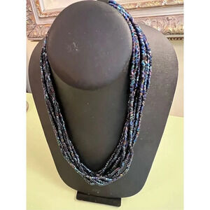 Women’s Blue Fantastic Vintage Bohemian Multi Layered Beaded Glass Necklace